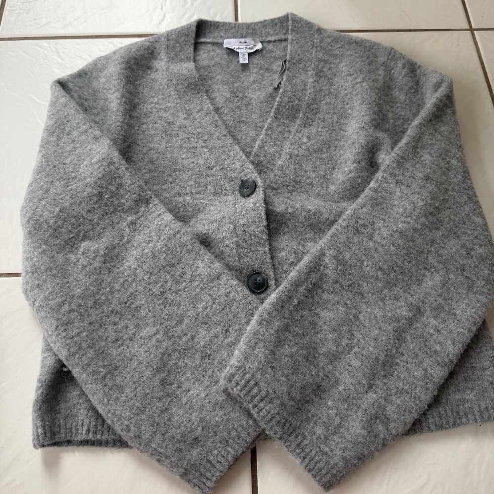 & Other Stories alpaca blend cardigan in gray melange